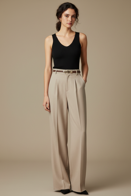 Pantalon Palazzo Beige - Laine