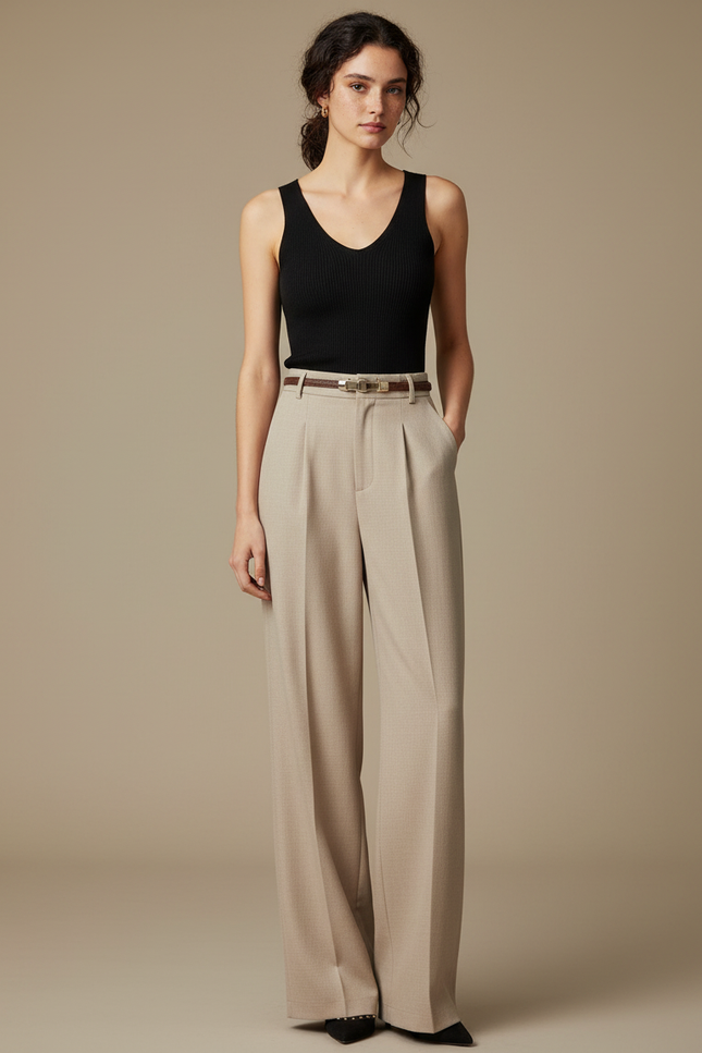 Pantalon Palazzo Beige - Laine
