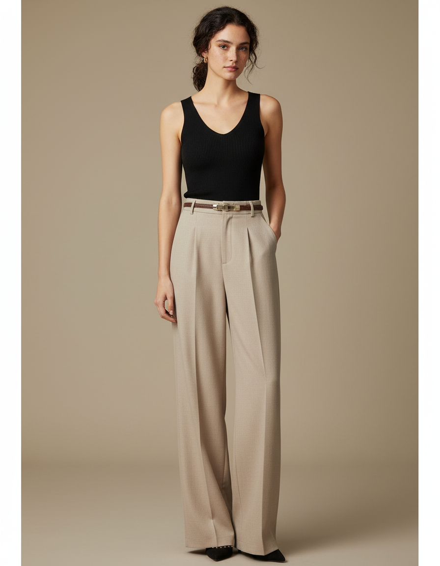 Pantalon Palazzo Beige - Laine