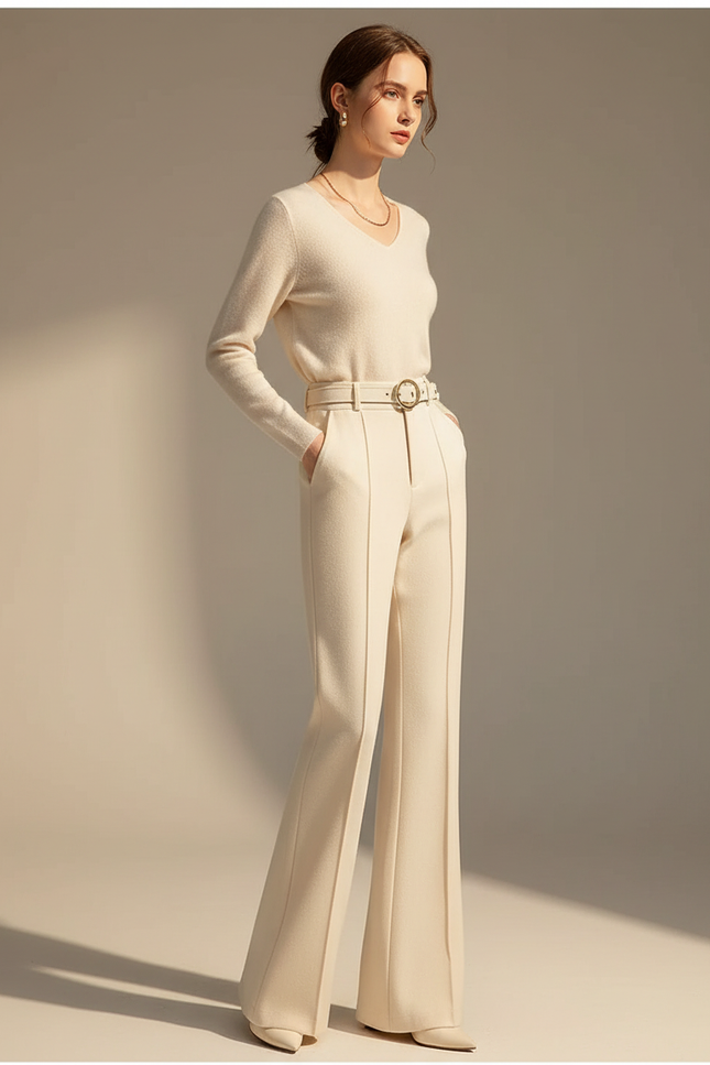 Pantalon Bootcut Beige - Laine