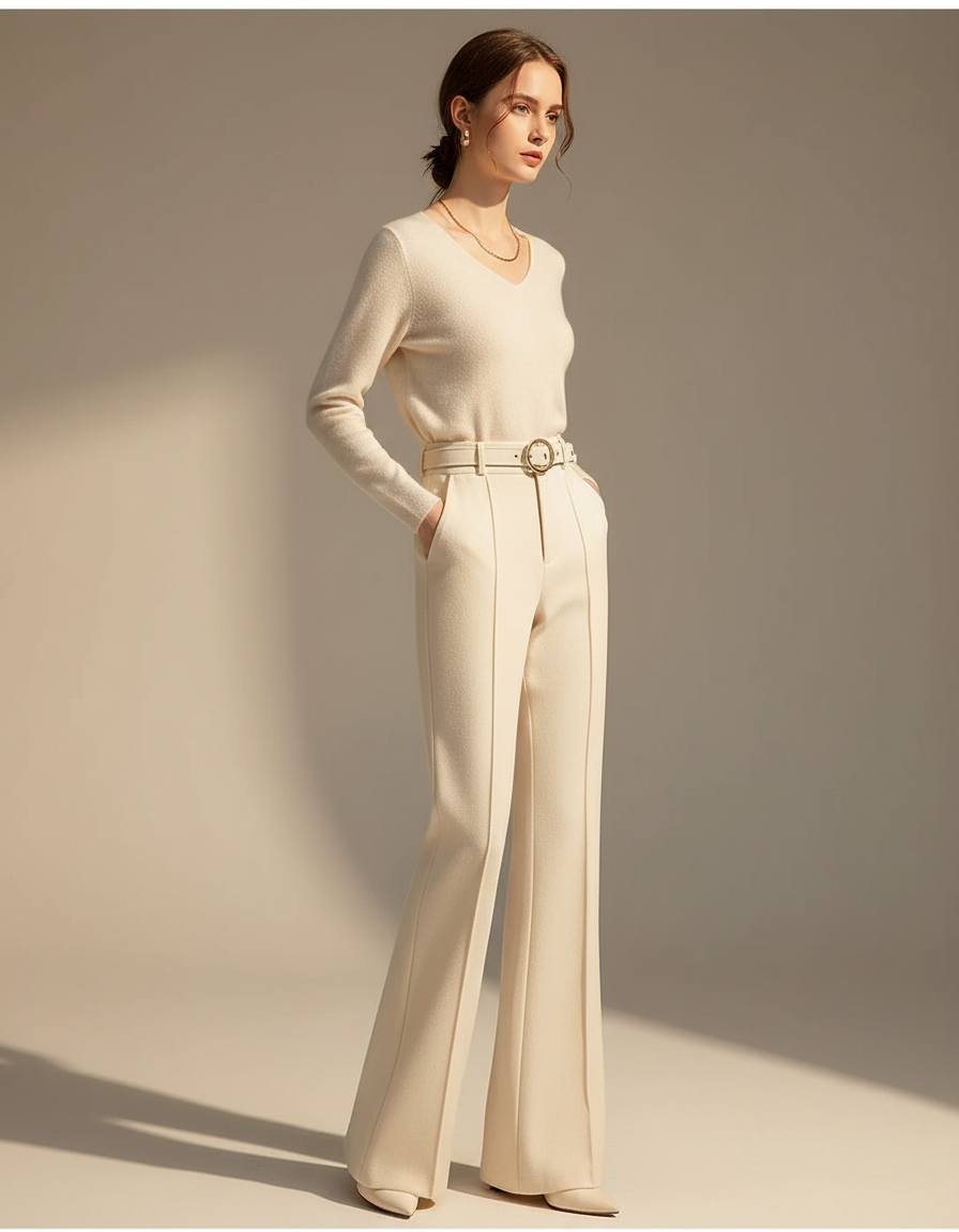 Pantalon Bootcut Beige - Laine