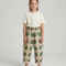 Pantalon Beige Imprimé Floral Coton Harem Enfant