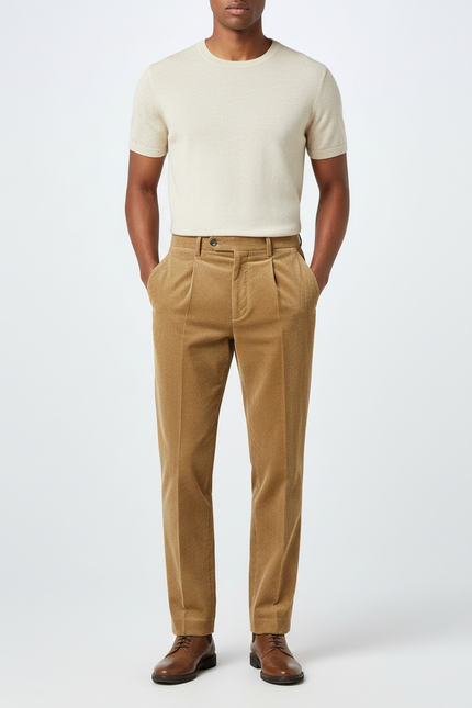 Pantalon Beige Edbe - Camel Cordé