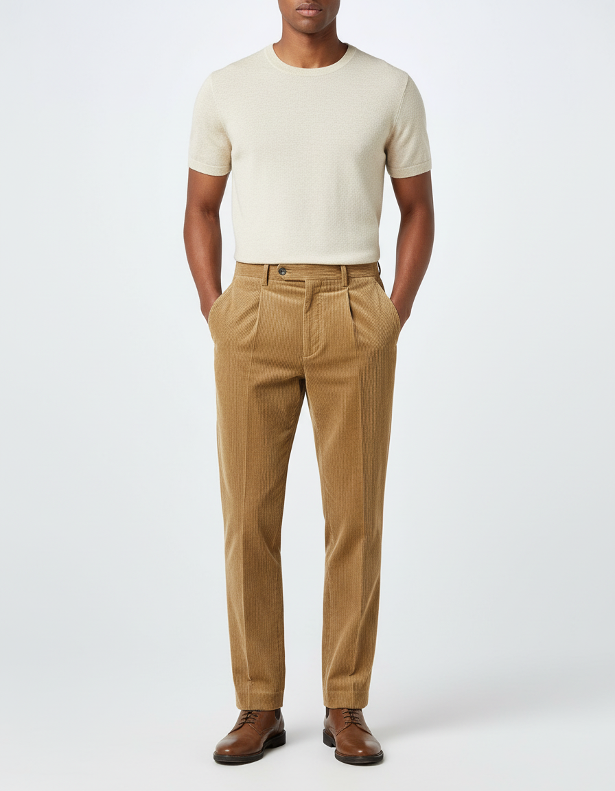 Pantalon Beige Edbe - Camel Cordé