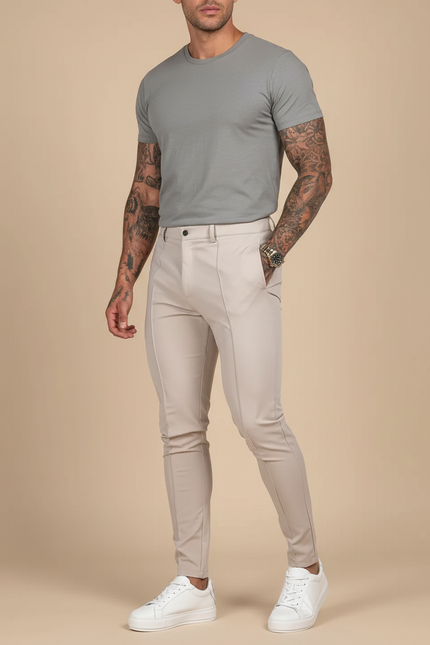 Pantalon Beige Skinny Homme - Gabardine