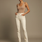 Pantalon Beige Écru Droit Décontracté Femme - Jean