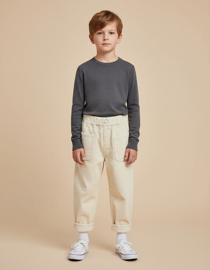 Pantalon Beige B7b6 - Cordé