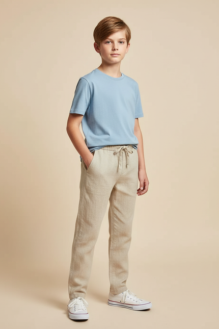 Pantalon Beige A0f3 - Lin