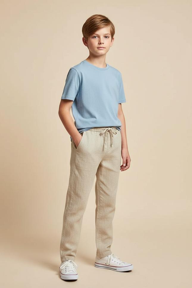 Pantalon Beige A0f3 - Lin