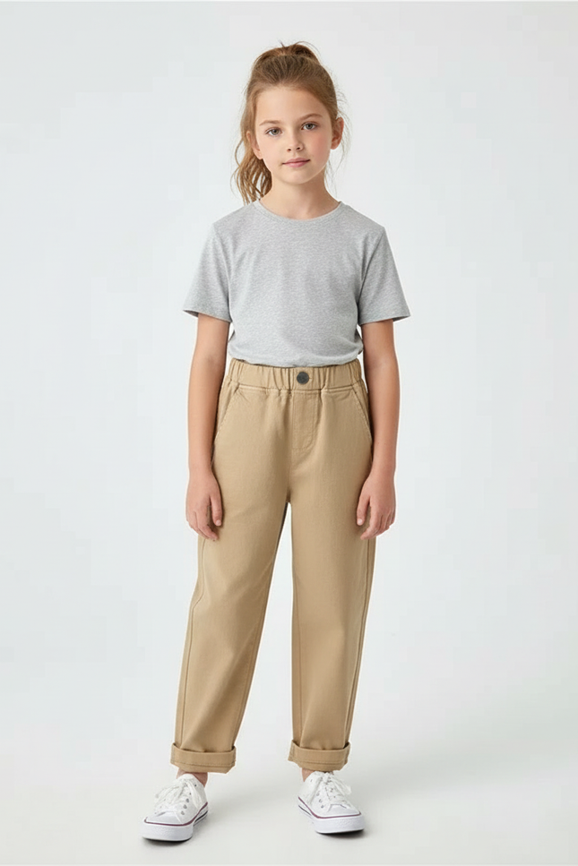 Pantalon En Toile Beige