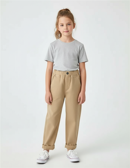 Pantalon En Toile Beige