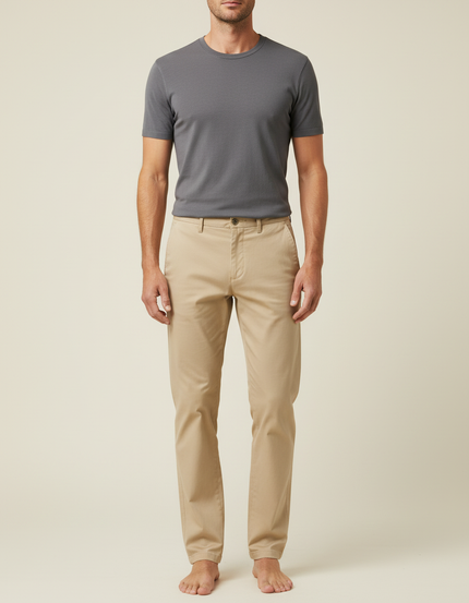 Pantalon Beige 3a4f - Gabardine