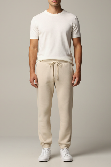 Pantalon Jogging Homme Beige - Molleton