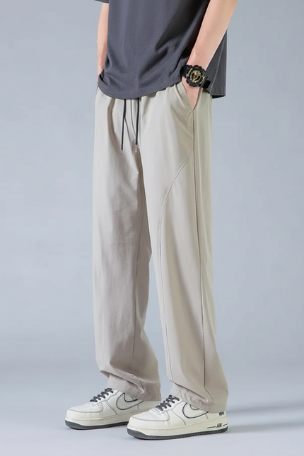 Pantalon Beige Homme Fluide Décontracté Large Léger - Viscose