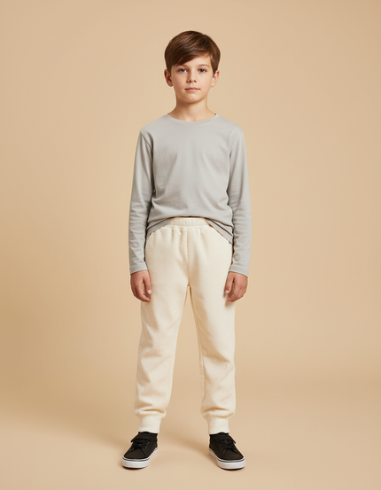 Pantalon Beige Côtelé Ample Confortable Enfant - Cordé