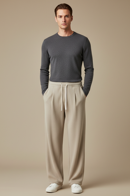 Pantalon Wide Leg Beige - Molleton