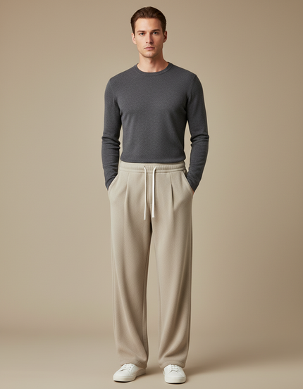 Pantalon Wide Leg Beige - Molleton