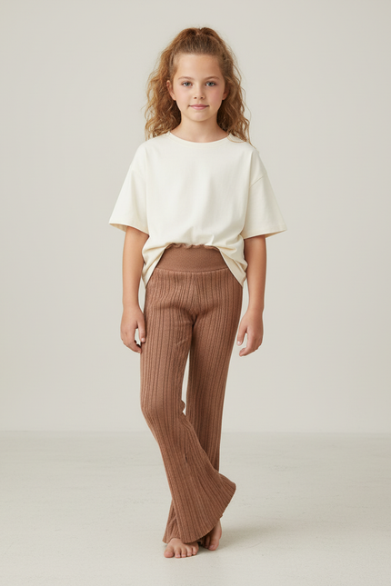 Pantalon Beige Marron - Maille