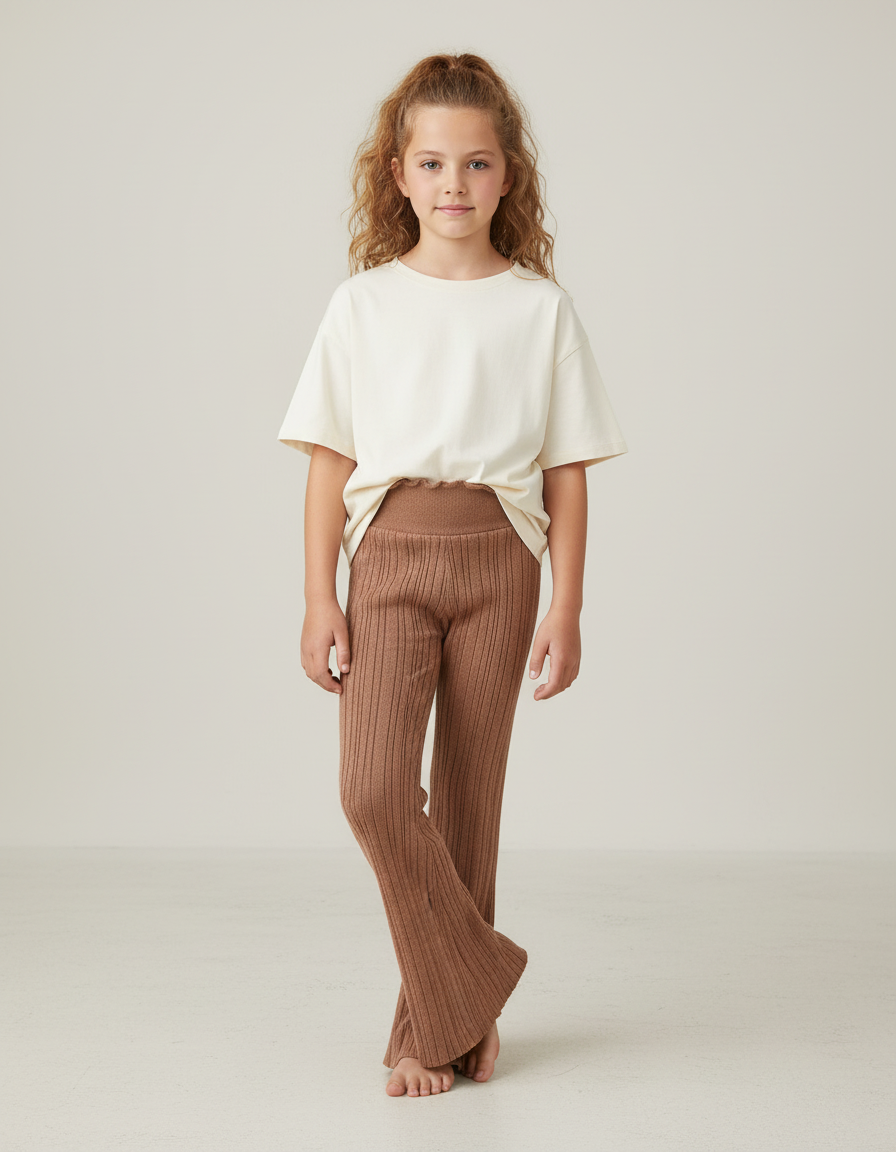 Pantalon Beige Marron - Maille