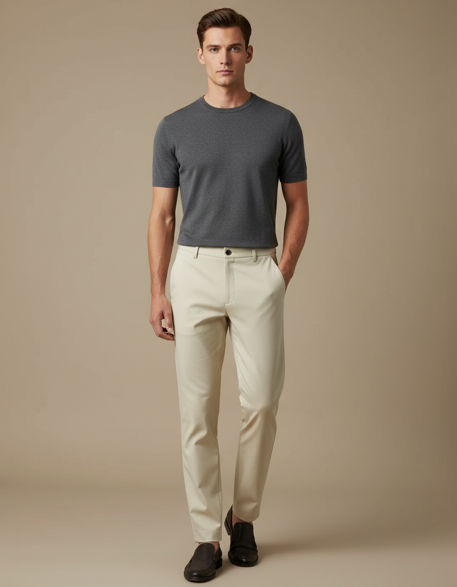 Pantalon Beige Sable - Gabardine