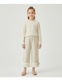 Pantalon Beige Côtelé Large Polaire Hiver Enfant - Maille