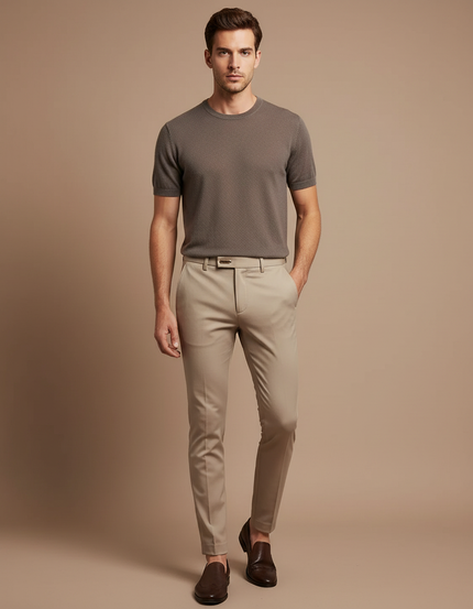 Pantalon Beige Homme Slim - Gabardine