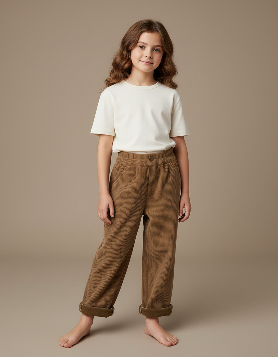 Pantalon Beige 7e03 - Marron Cordé