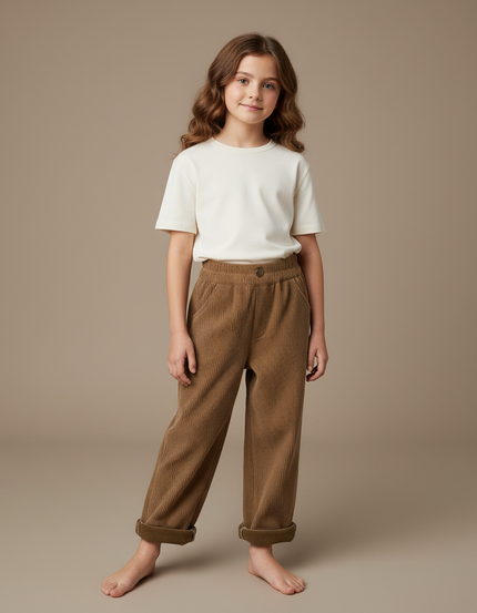 Pantalon Beige 7e03 - Marron Cordé