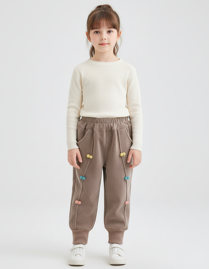 Pantalon Beige Enfant - Marron Cordé