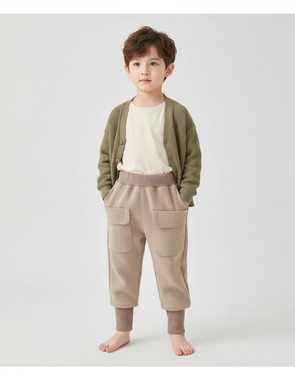 Pantalon Beige Cargo Ample Confortable Enfant - Molleton