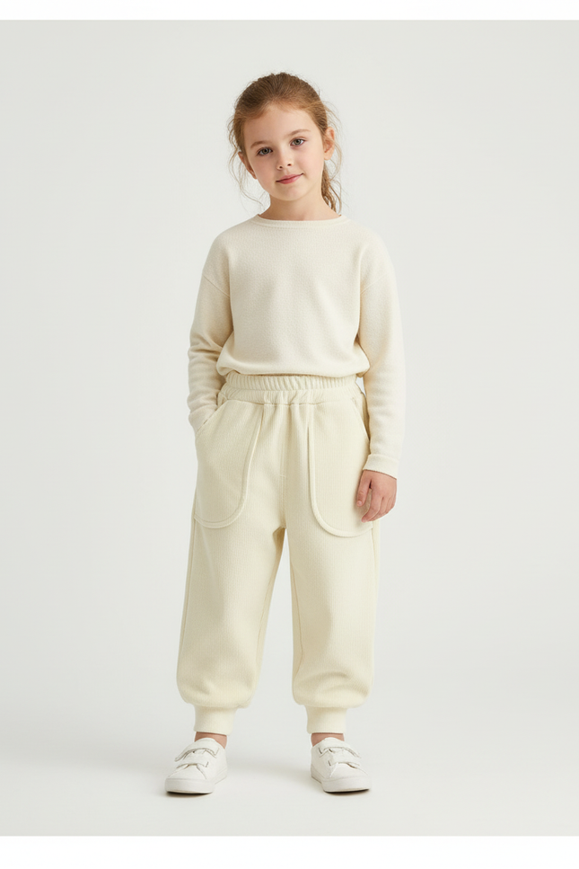 Ensemble Pantalon Beige - Cordé