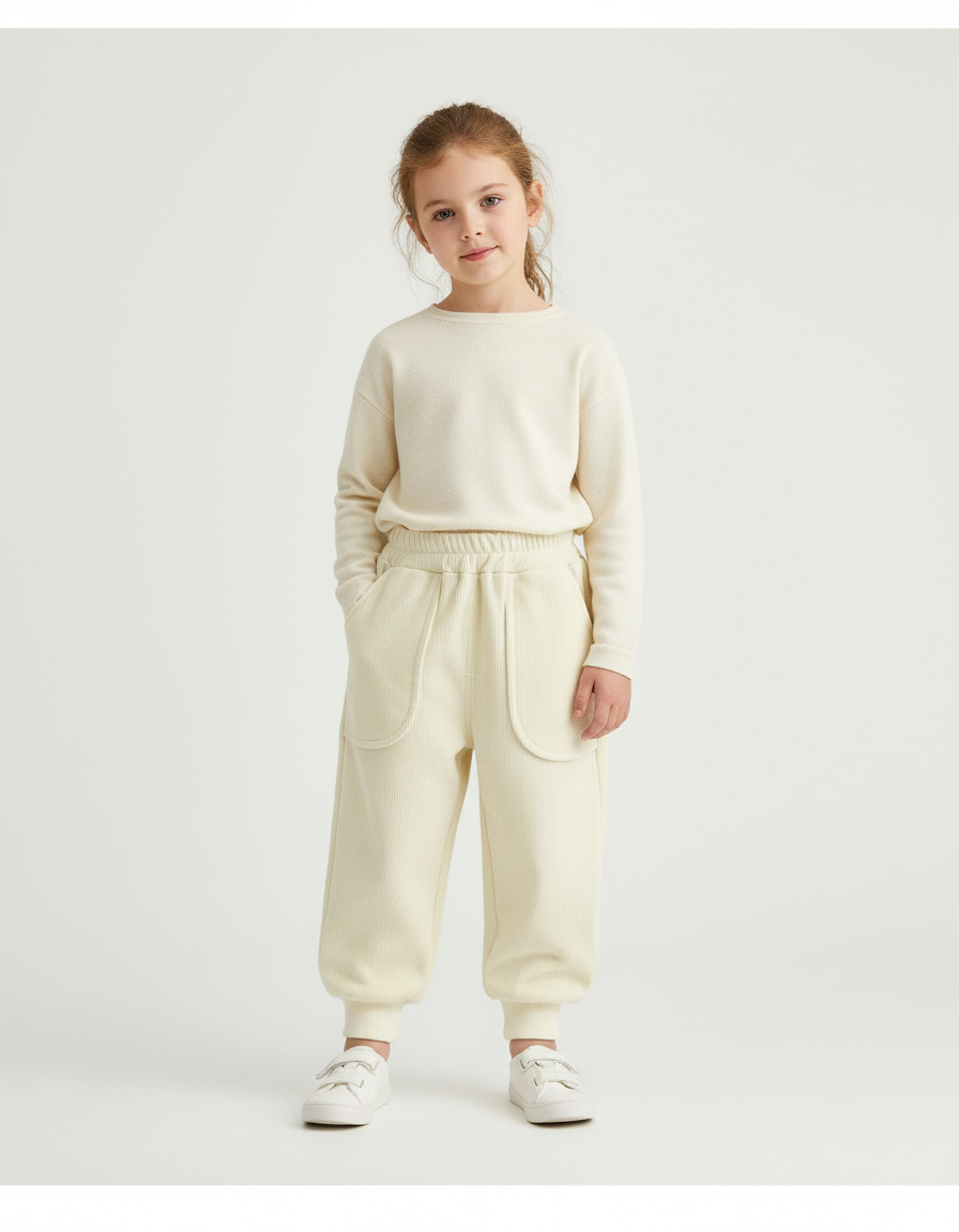 Ensemble Pantalon Beige - Cordé