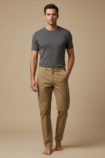 Pantalon Homme Toile Beige