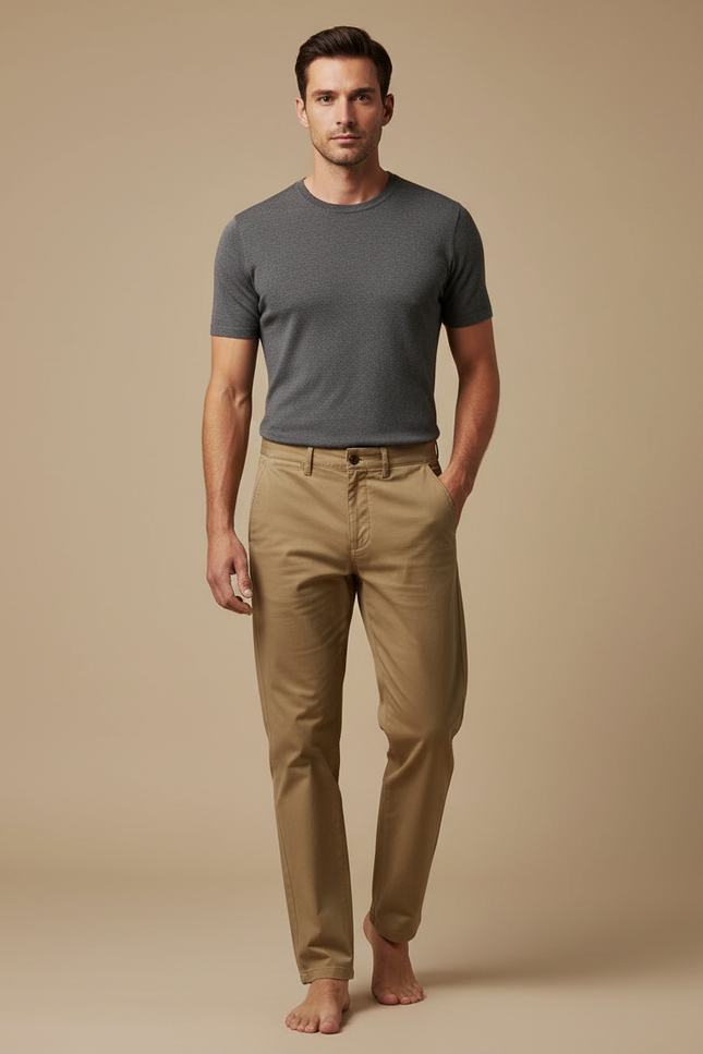 Pantalon Homme Toile Beige