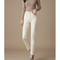 Pantalon Beige Jean Droit Taille Haute Femme