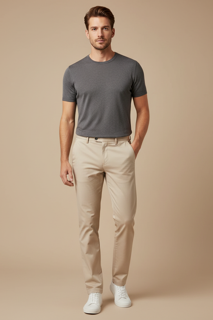 Pantalon Chino Beige Homme - Coton