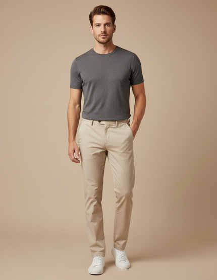 Pantalon Chino Beige Homme - Coton