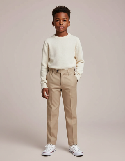 Pantalon Beige Slim Fit Formel Enfant - Gabardine