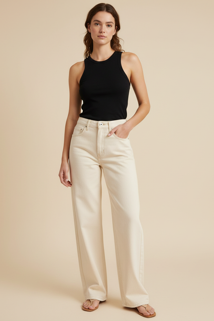 Pantalon Denim Beige - Jean