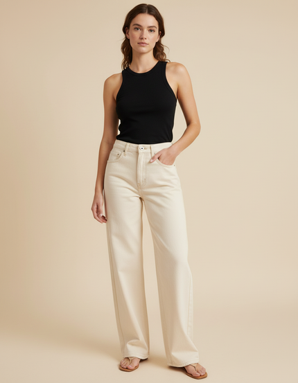 Pantalon Denim Beige - Jean