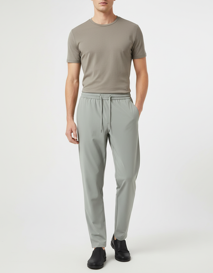 Pantalon Beige Droit Fluide Décontracté Homme Léger - Vert Polyester