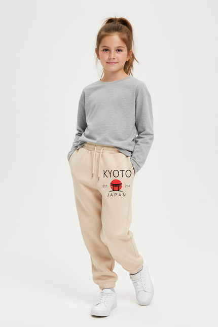 Pantalon Beige Molletonné Kyoto Japan Enfant
