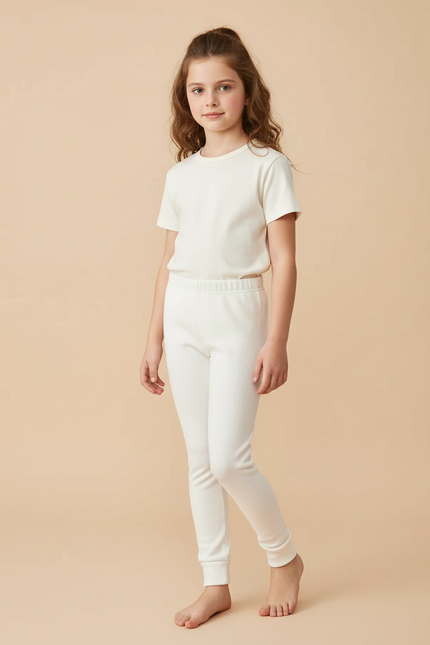 Pantalon Beige Côtelé Slim Confortable Fille - Cordé