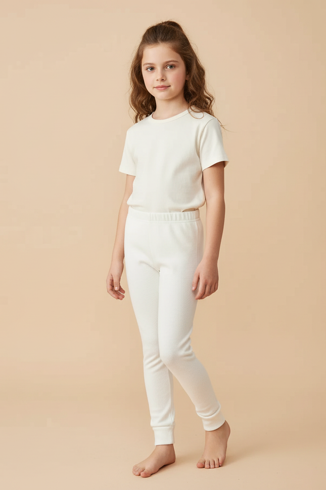 Pantalon Beige Côtelé Slim Confortable Fille - Cordé