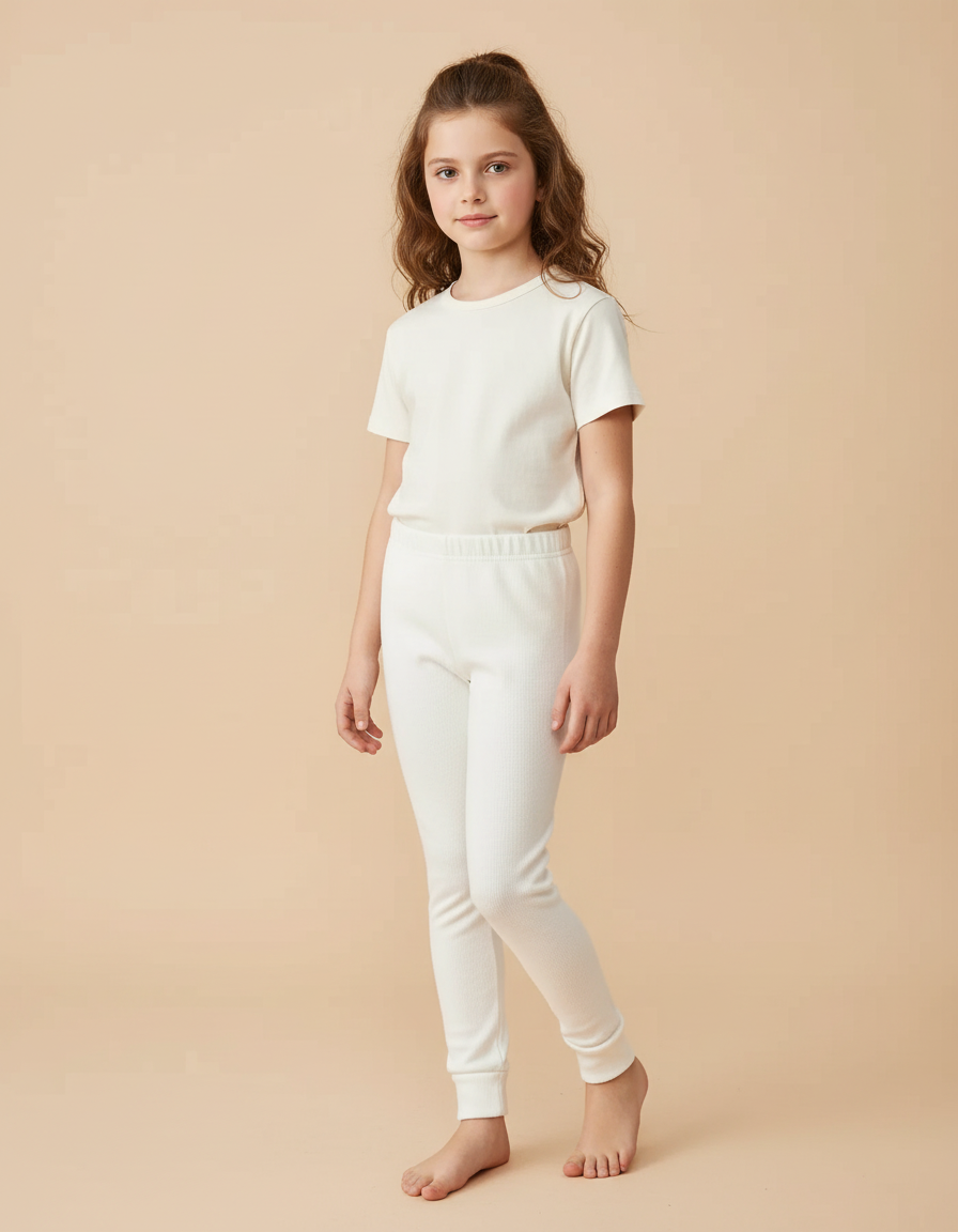 Pantalon Beige Côtelé Slim Confortable Fille - Cordé
