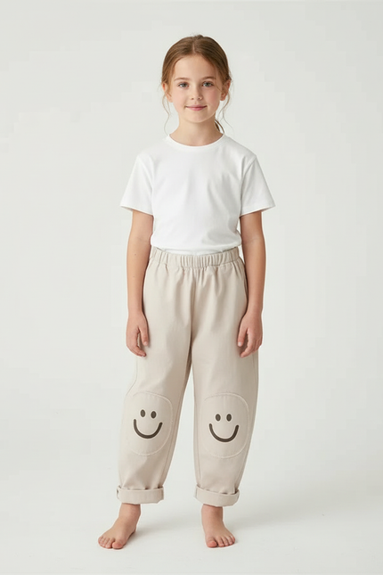 Pantalon Beige Coton Harem Smilies Enfant