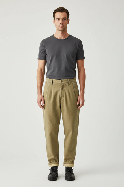 Pantalon Beige Kaki - Gabardine