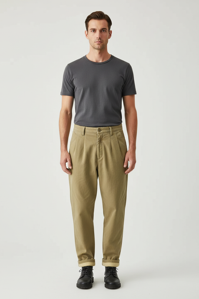 Pantalon Beige Kaki - Gabardine