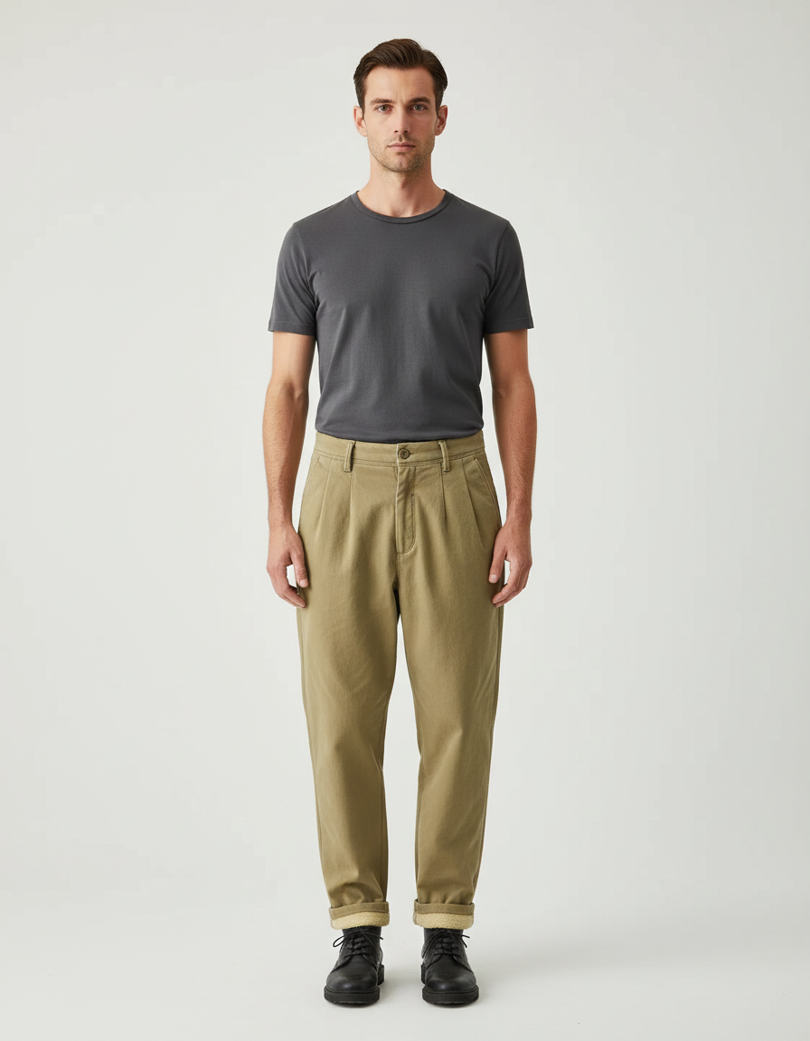 Pantalon Beige Kaki - Gabardine