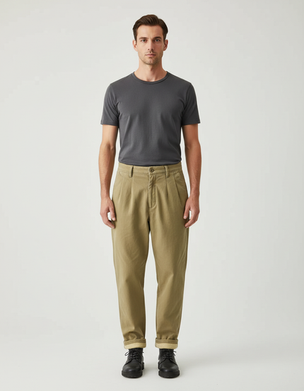 Pantalon Beige Kaki - Gabardine